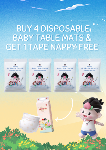 BUY 4 DISPOSABLE TABLE MATS & GET 1 TAPE NAPPY FREE